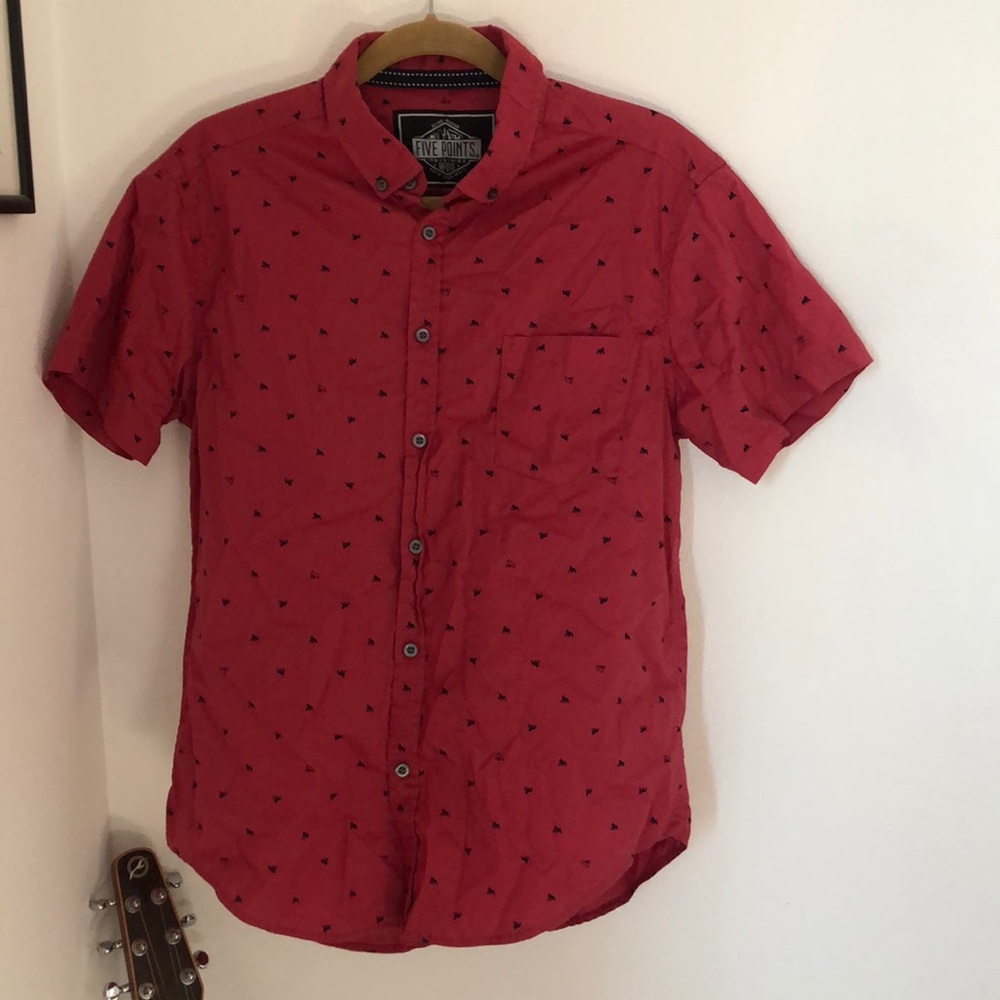 MENS medium button down shirt sleeve shirt